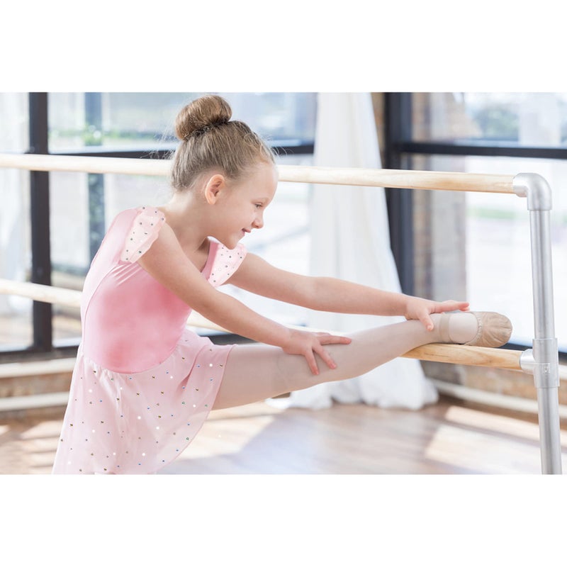 DANSHOW Girls Glitter Leotards for Ballet Dance Dress with Tutu Skirt Petal Sleeve(4040-M-08) - Image 5